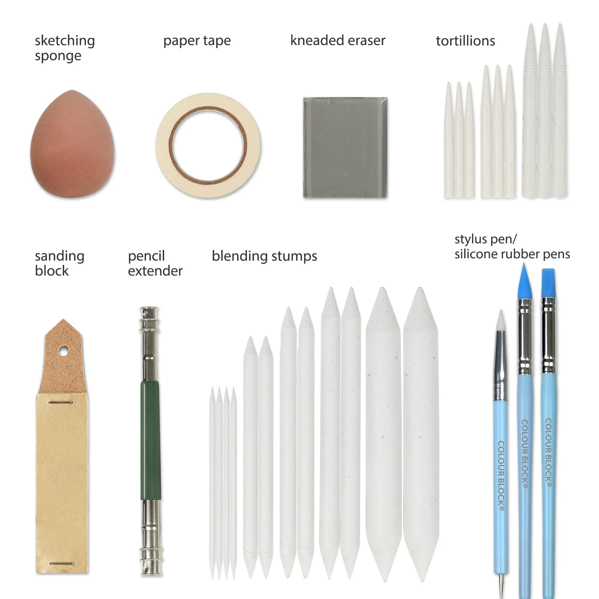 132pc Soft Pastel Bundle Set with Blending Tools & Drawing Pad