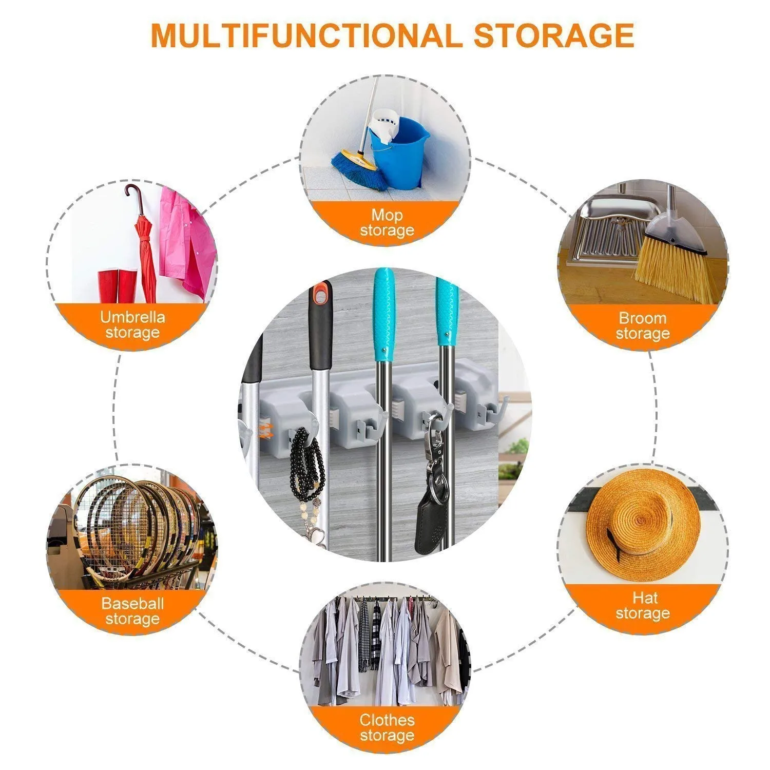 5 Slots Mop & Broom Holder