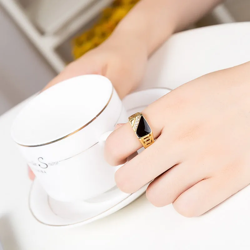 Alluring Rhinestone Men's Ring