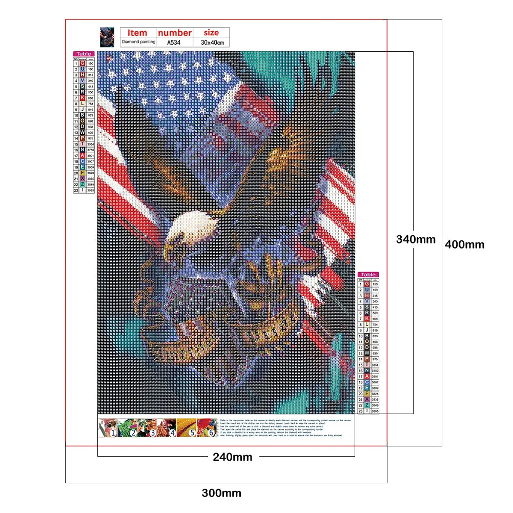 American Eagle - Full Round Drill Diamond Painting 30*40CM