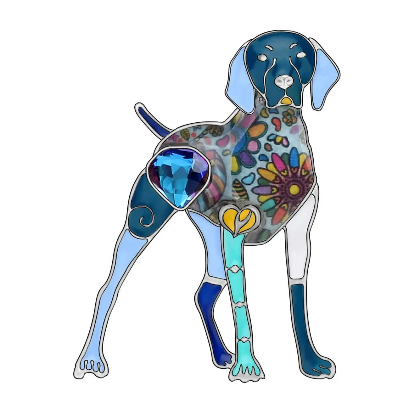 Artistic Brittany Spaniel Necklace / Brooch