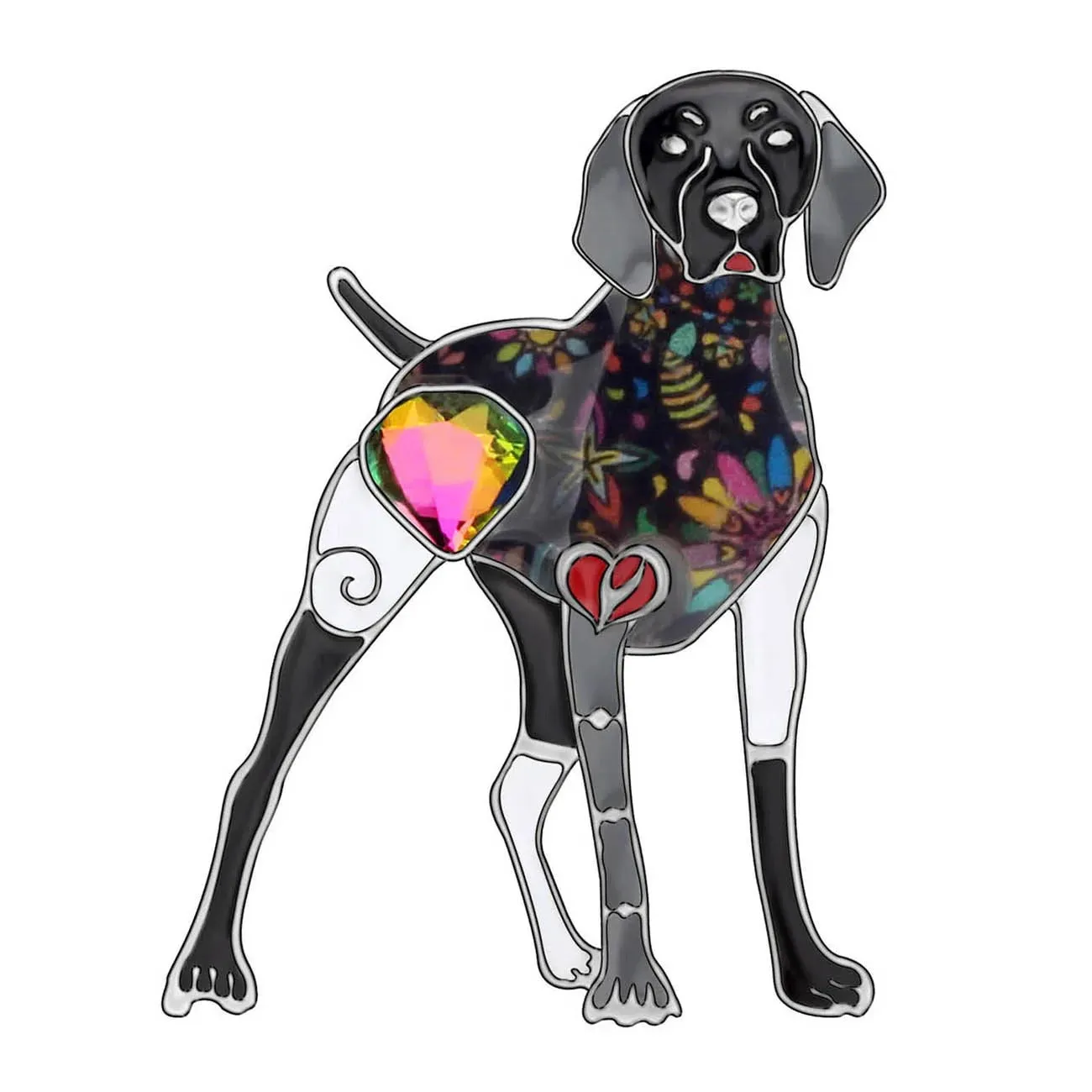 Artistic Brittany Spaniel Necklace / Brooch