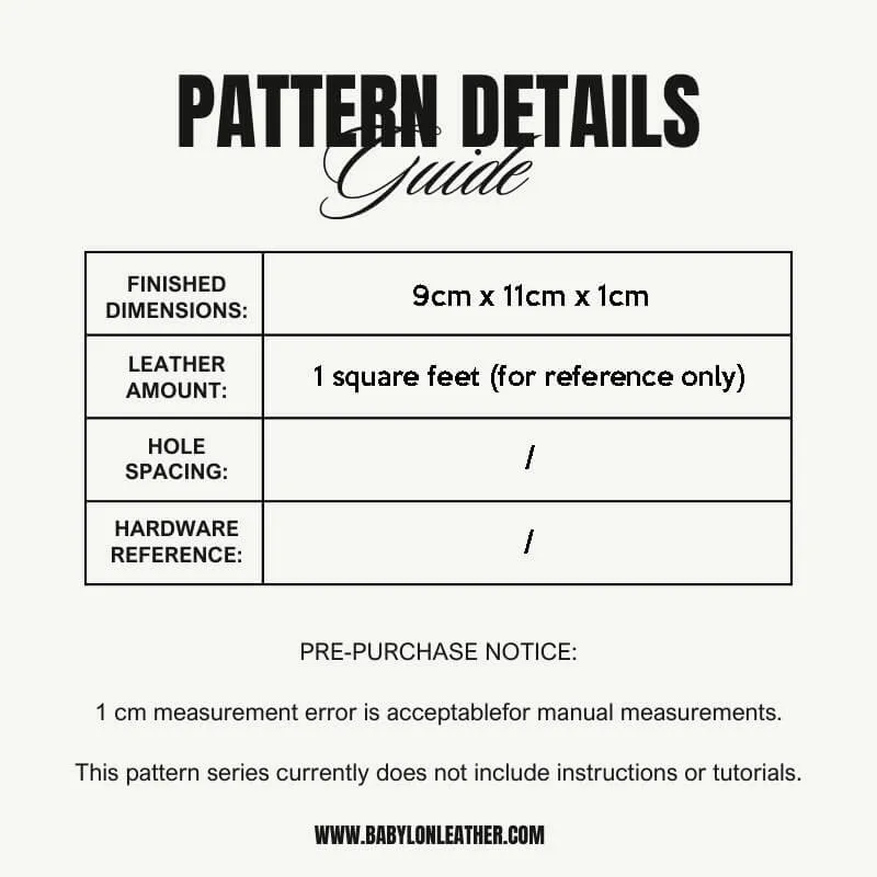BABYLON™ Leather Card Holder DIY Handmade Pattern AAB-12