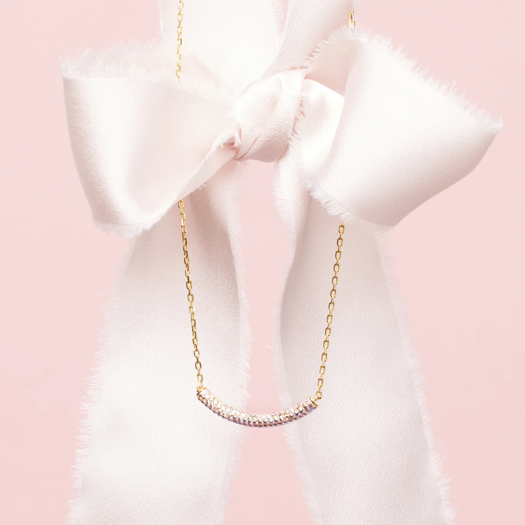Ballet Slipper Curved Bar Necklace