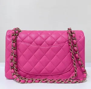 Chanel Classic Quilted Small Double Flap 22K Hot Pink