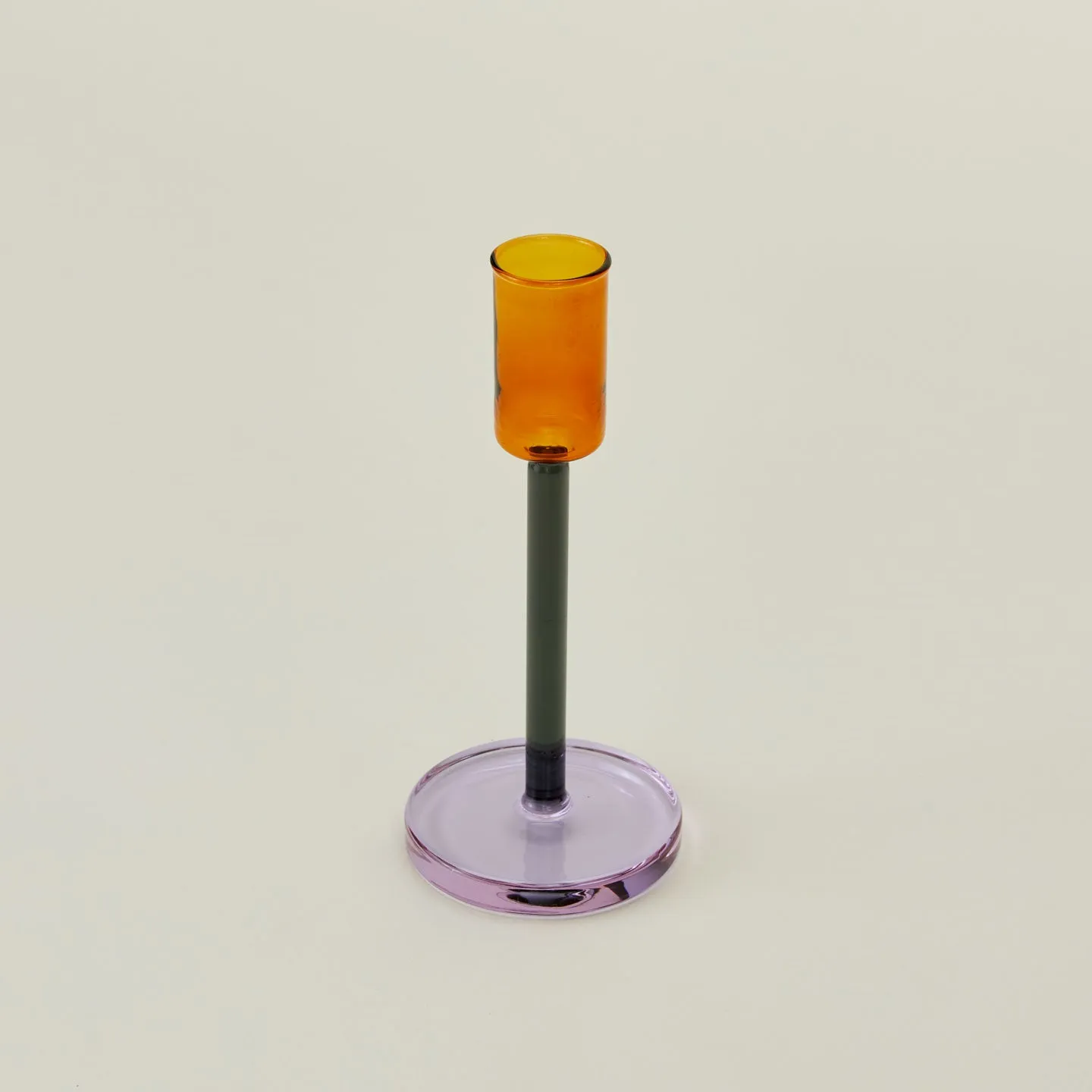 Color Block Candle Holder - Orange/Grey