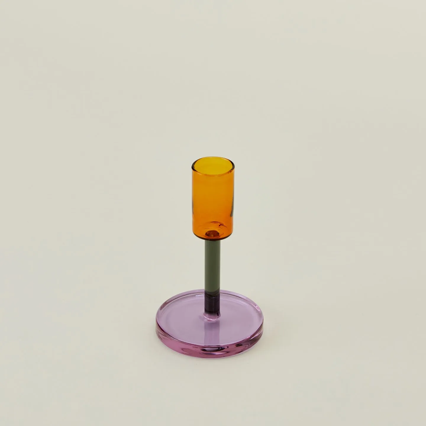 Color Block Candle Holder - Orange/Grey