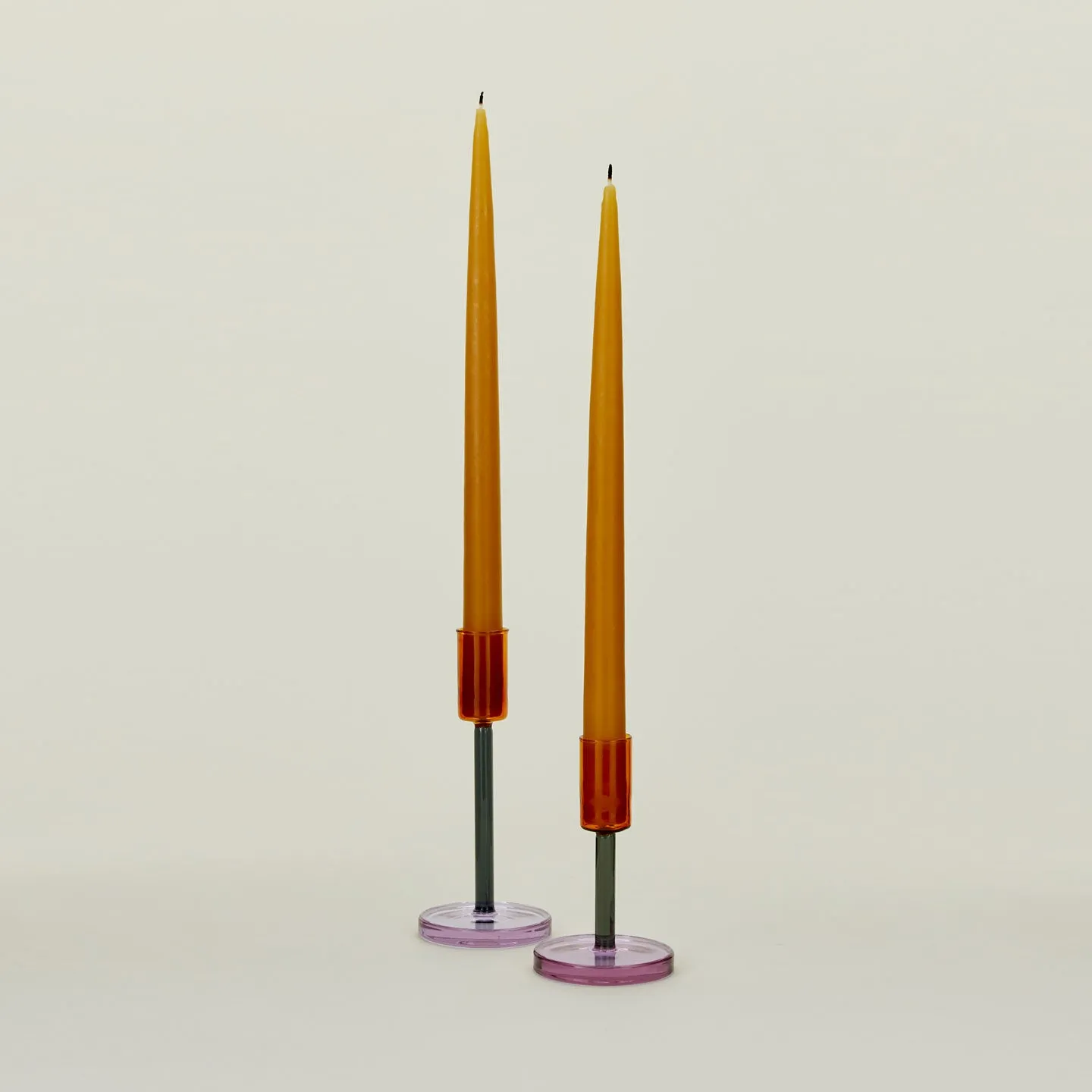Color Block Candle Holder - Orange/Grey
