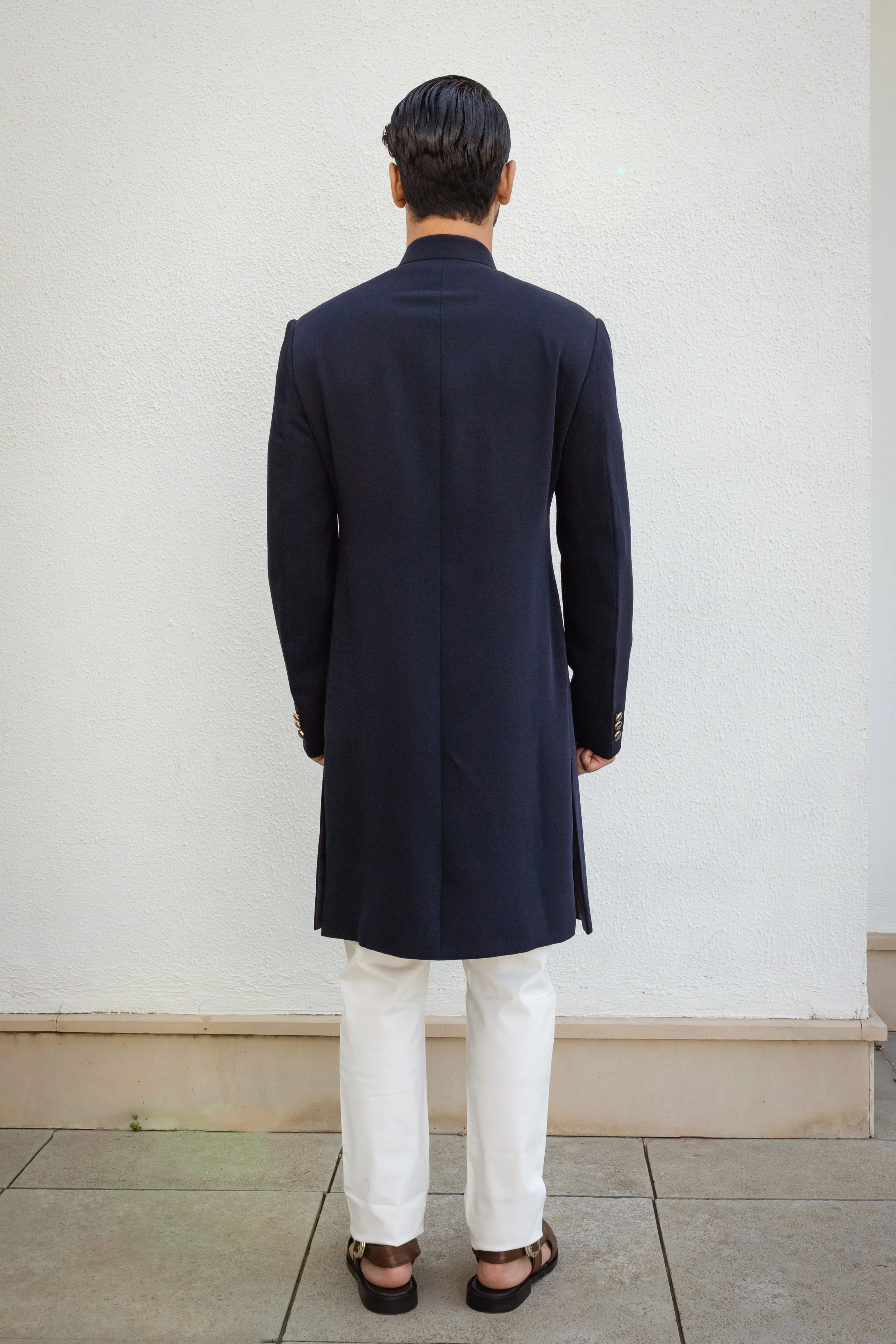 Deep Blue Regal Achkan.