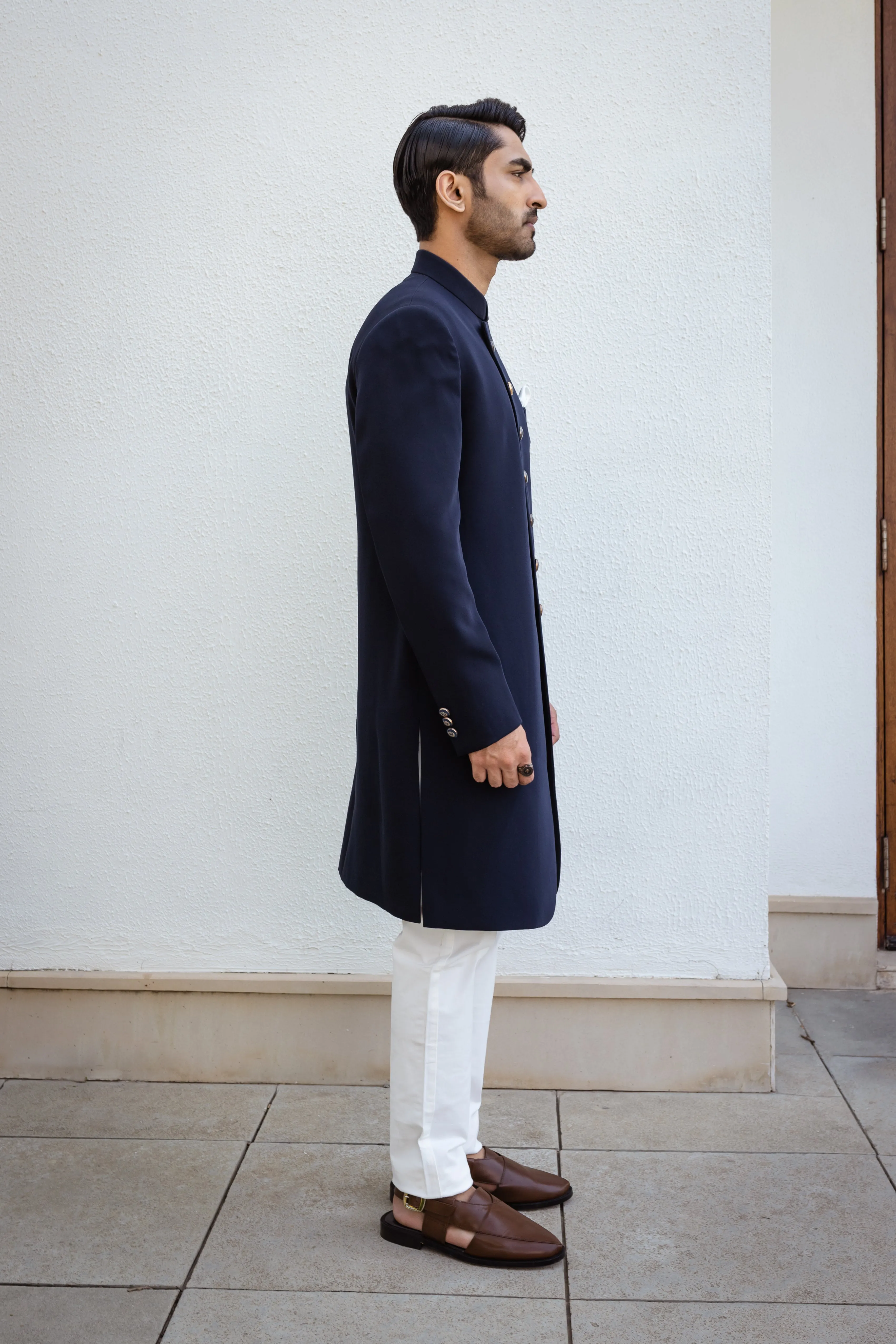 Deep Blue Regal Achkan.
