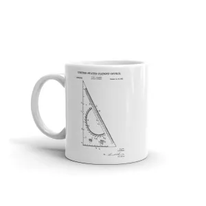 Drafting Triangle Patent Mug 1922 - Engineer Gift, Vintage Instruments, Architect Gift, Drawing Tool, Drafting Tools, Student Gift