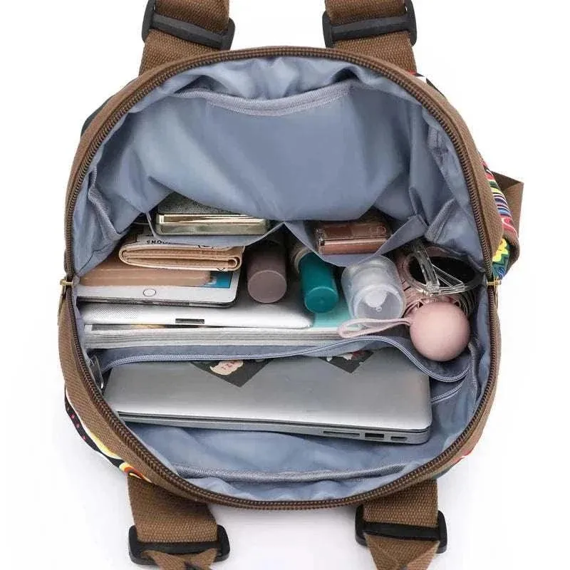 Fashion Designer Canvas Backpack | Women's Large School Bag | BBP012