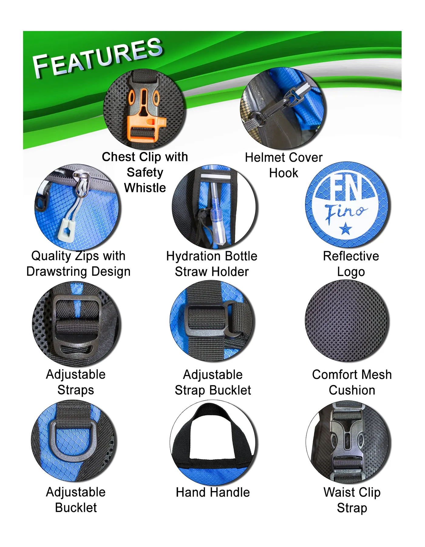 Fino B4500 Lightweight Mountain Bike Cycling & Sport Hydration Backpack