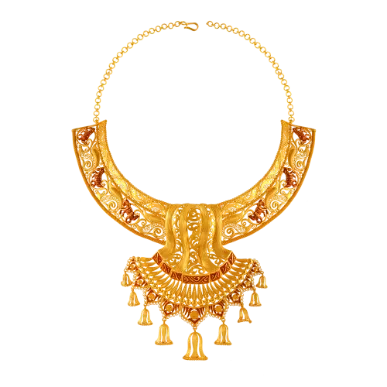 Gorgeous Regal 22k Gold Necklace Earrings Set For Bride