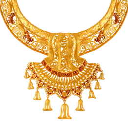 Gorgeous Regal 22k Gold Necklace Earrings Set For Bride
