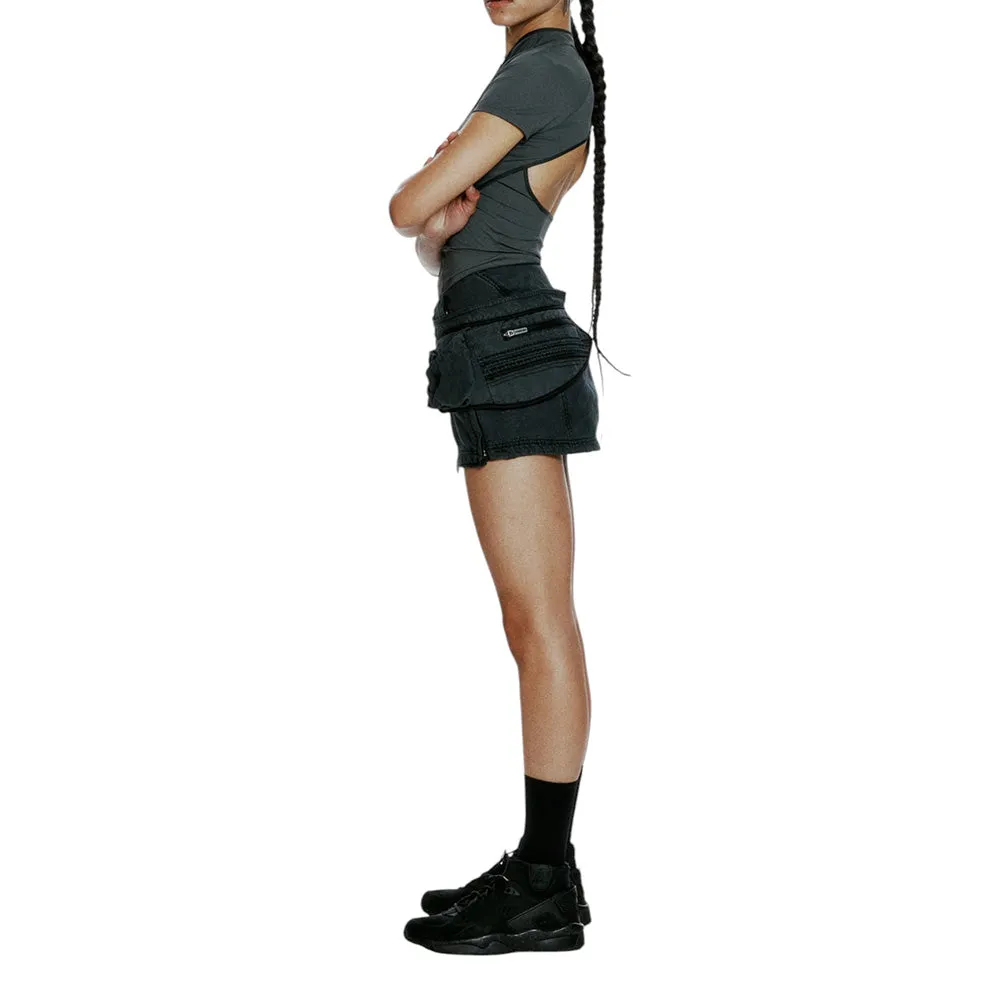 HYEIN SEO DYED MINI SKIRT W/ WAIST BAG