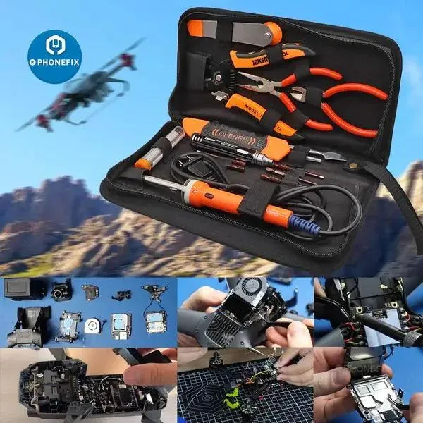 JM-P14 15 IN 1 Welding Repair Tools Set Toolbox Bag RC Drone Tools