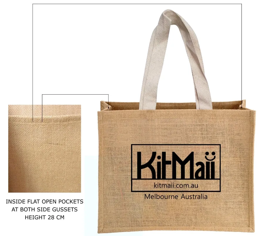 Jute Shopping Bag with handy pockets