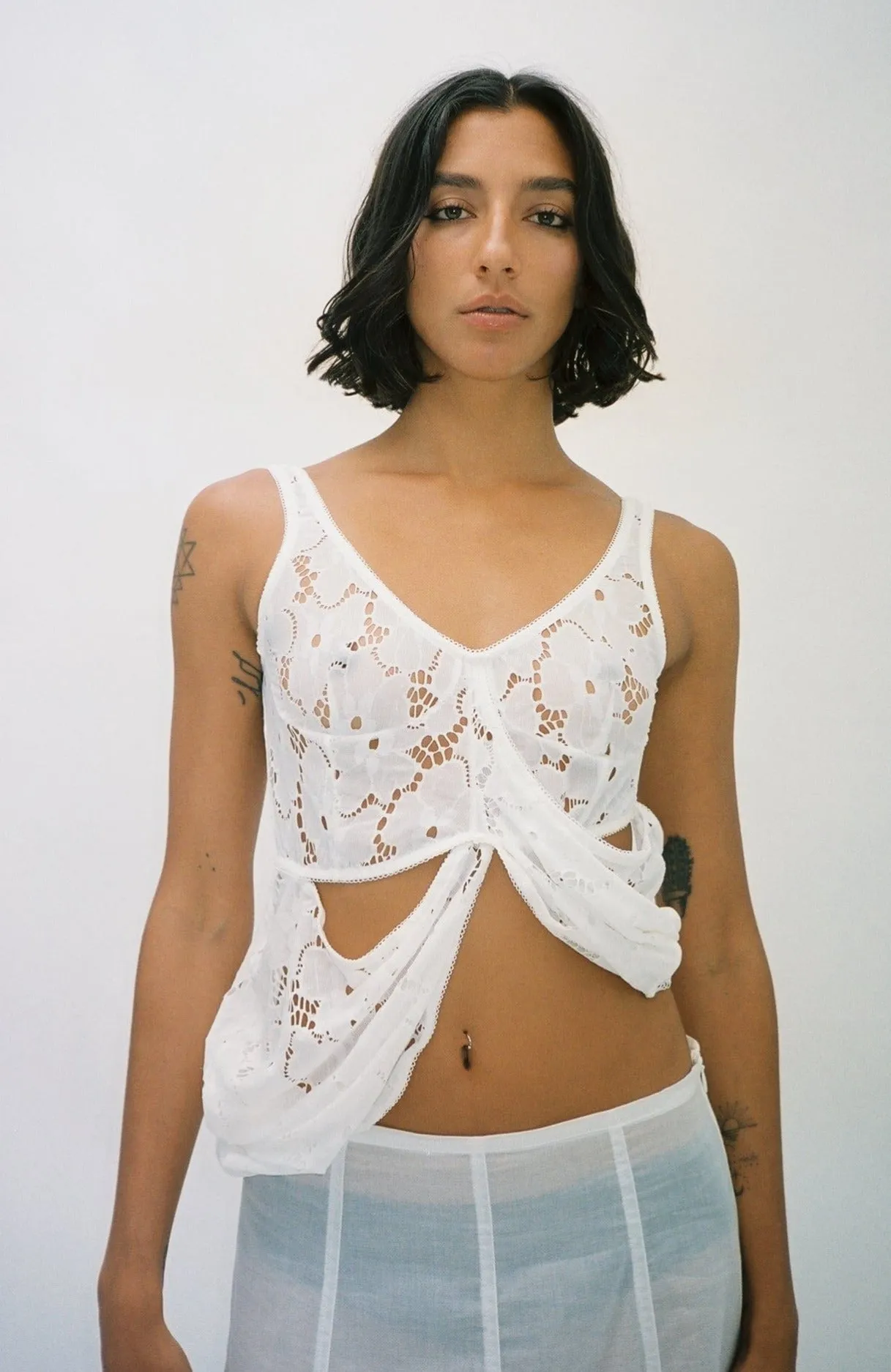 Lace Draped Top