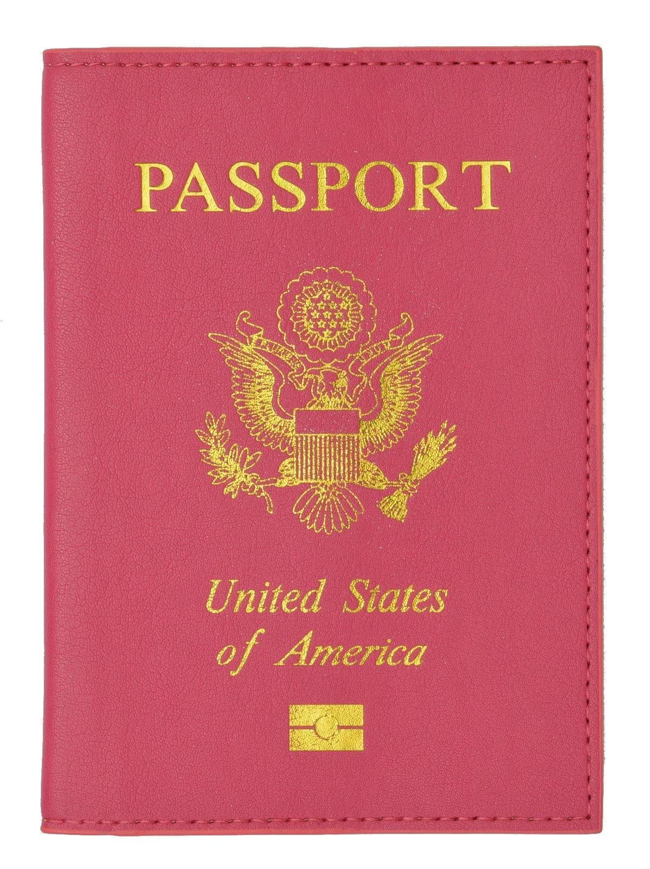 Leather USA Logo Passport Holder - Navy Blue