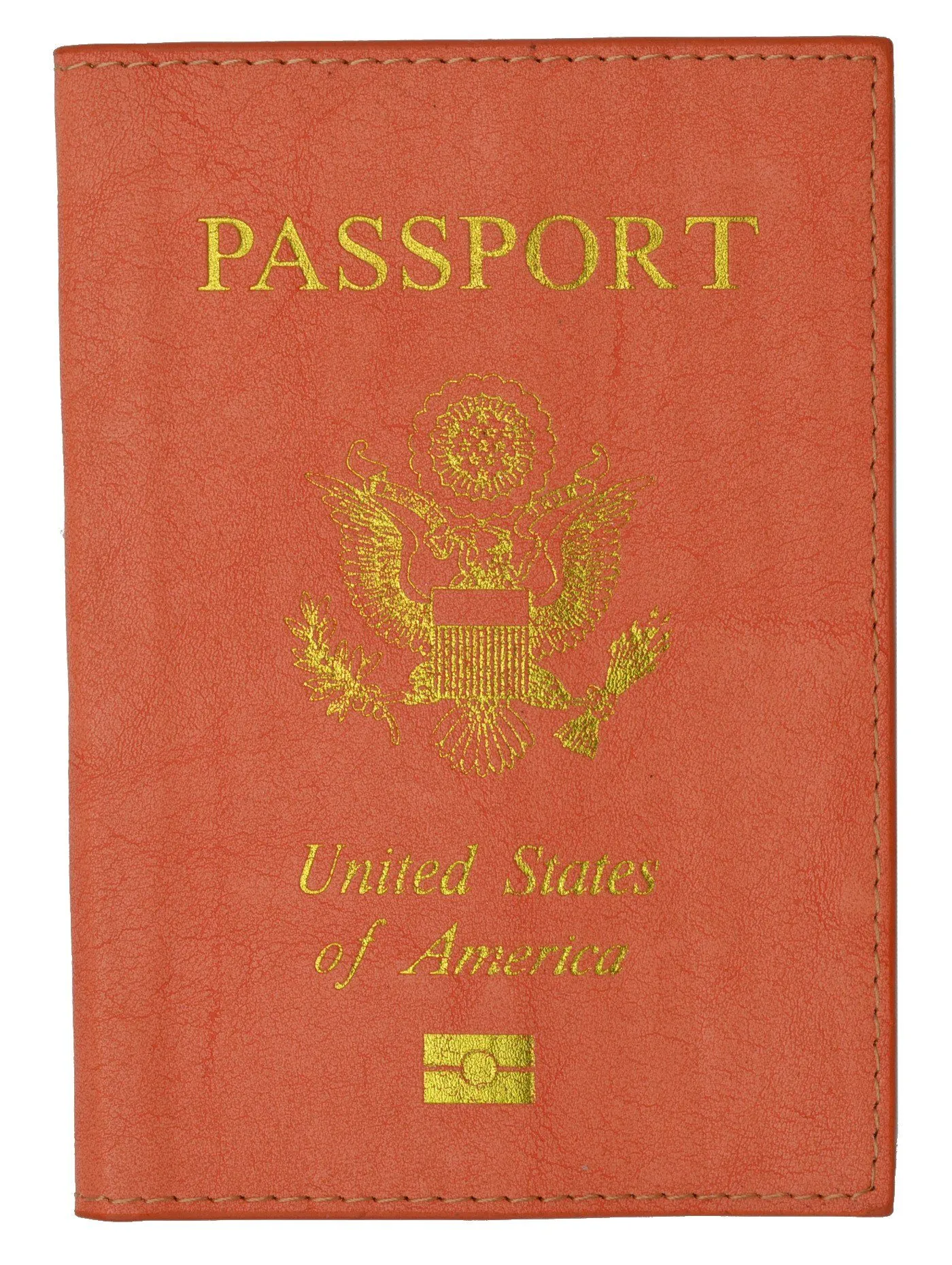 Leather USA Logo Passport Holder - Navy Blue