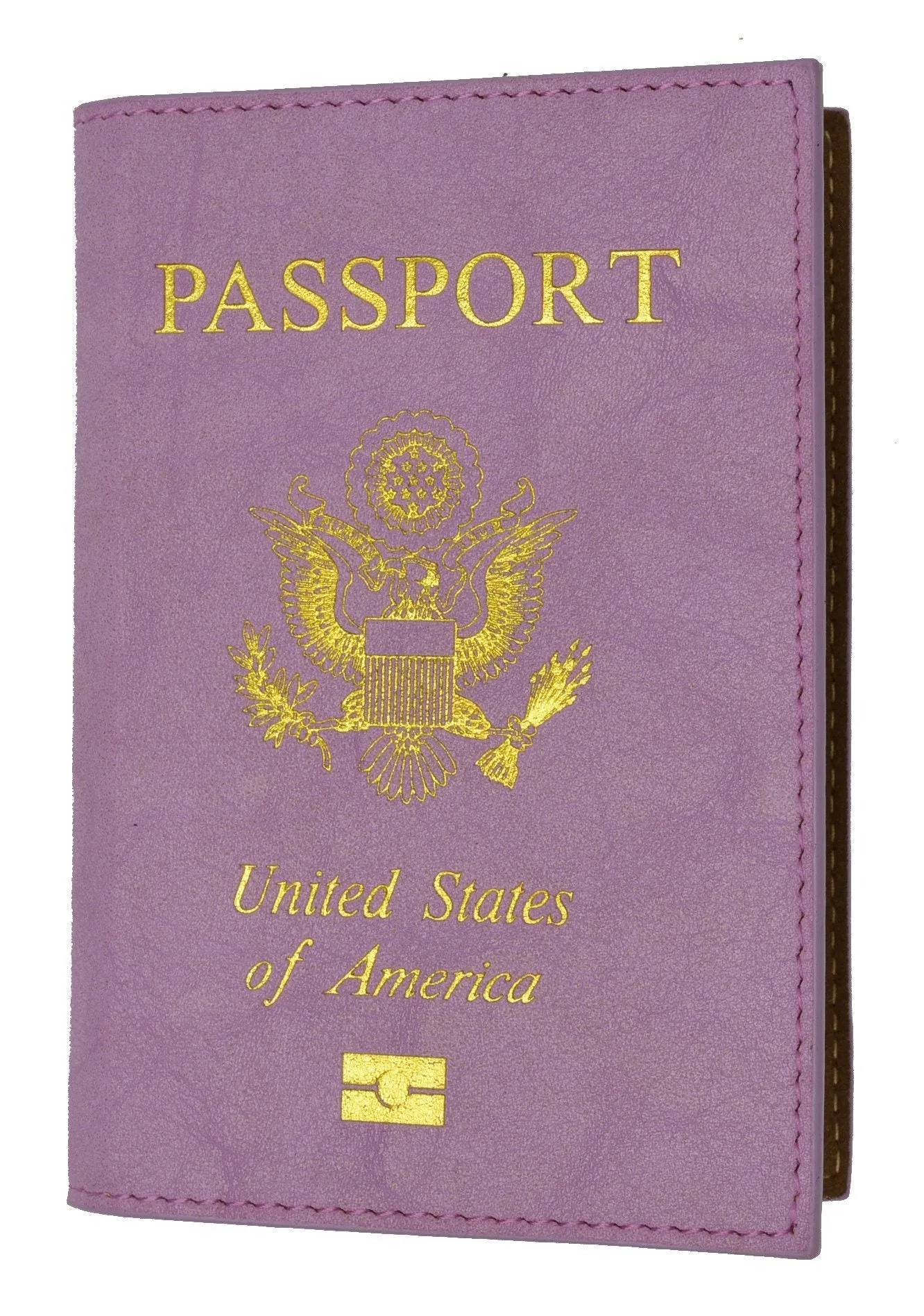 Leather USA Logo Passport Holder - Navy Blue