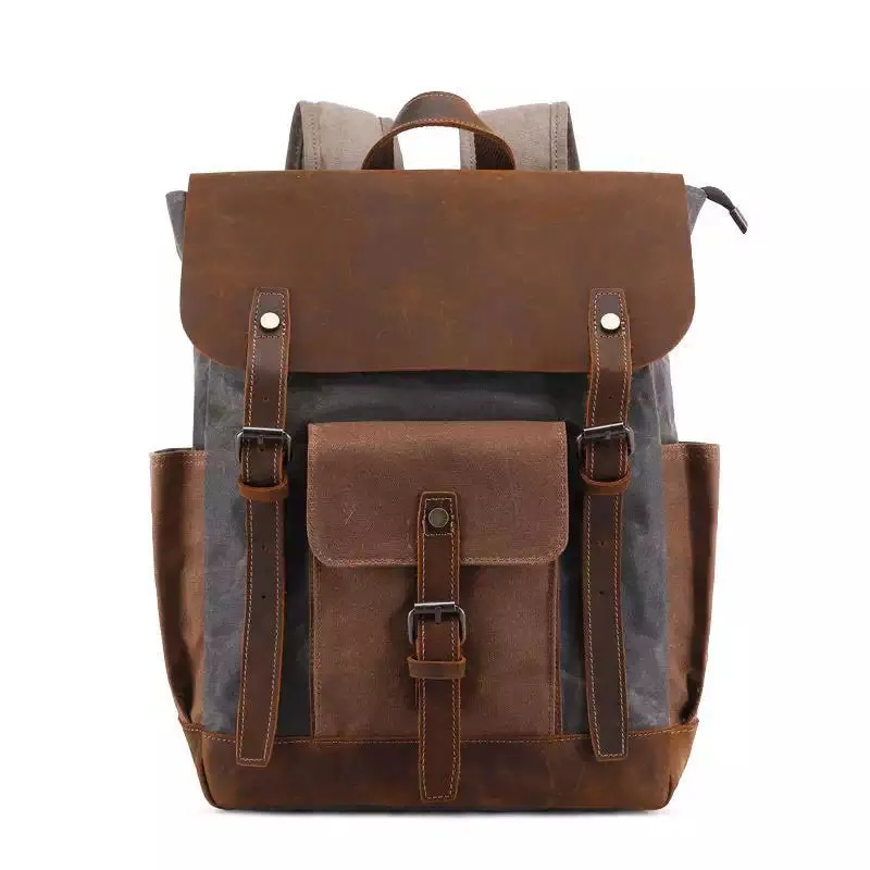 Men's Waxed Canvas Waterproof Backpack