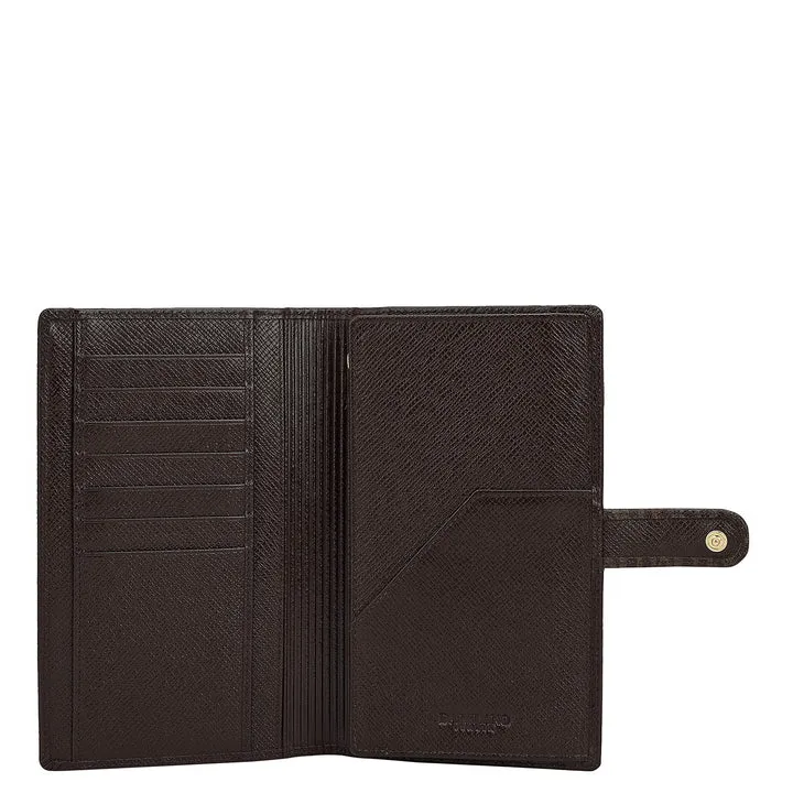 Monogram Franzy Leather Passport Case - Chocolate