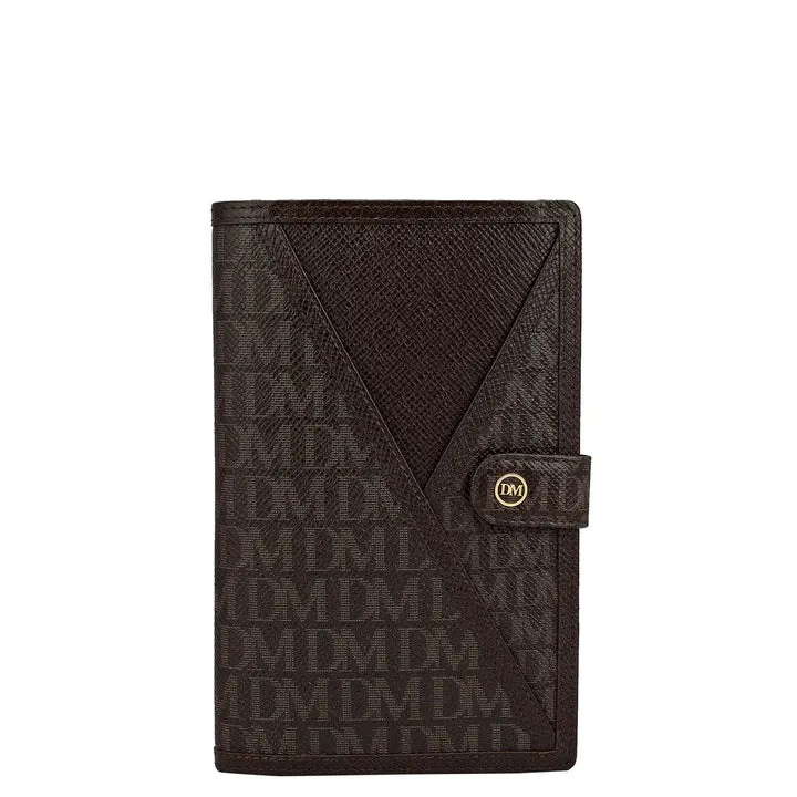 Monogram Franzy Leather Passport Case - Chocolate