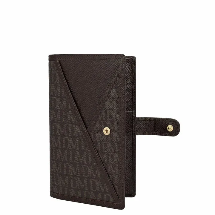 Monogram Franzy Leather Passport Case - Chocolate