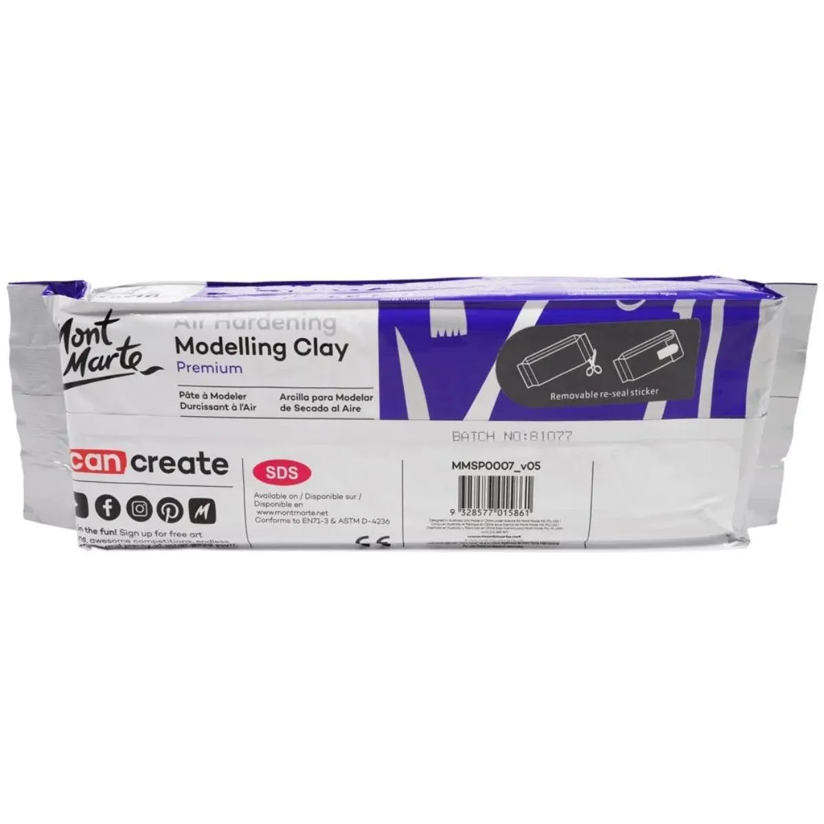 Mont Marte Air Hardening Modelling Clay - White 2kgs