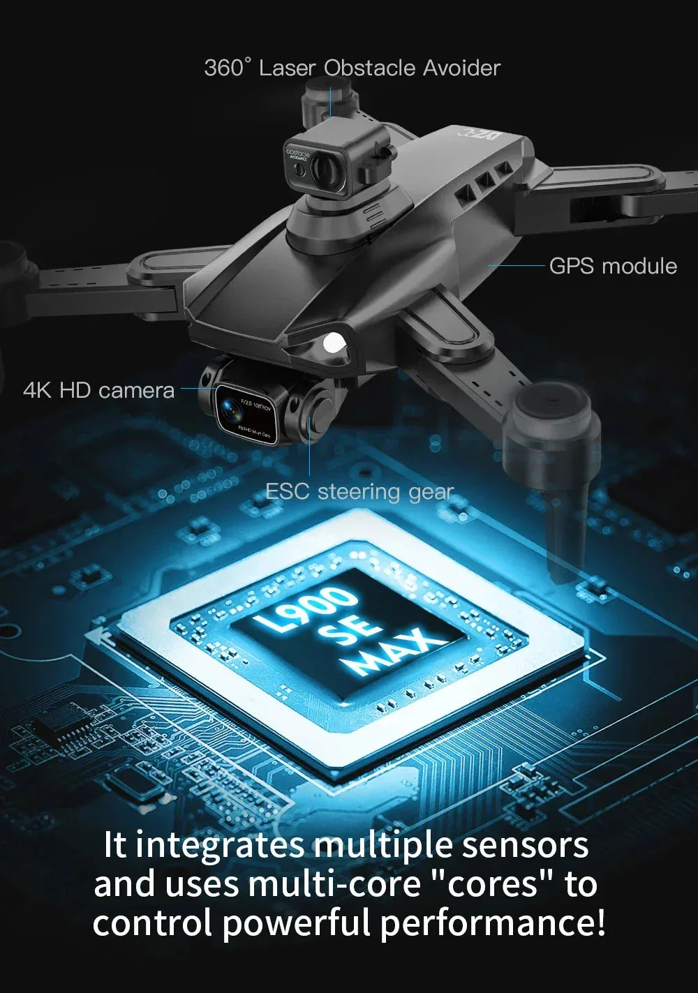 NEW!L400 PRO  Professional Drone 2-axis PTZ 4K EIS Dual Camera HD Four-axis Obstacle Avoidance Brushless GPS 5G FPV Drones