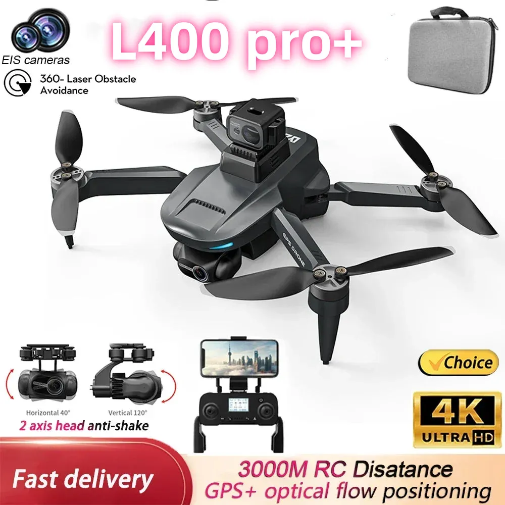 NEW!L400 PRO  Professional Drone 2-axis PTZ 4K EIS Dual Camera HD Four-axis Obstacle Avoidance Brushless GPS 5G FPV Drones