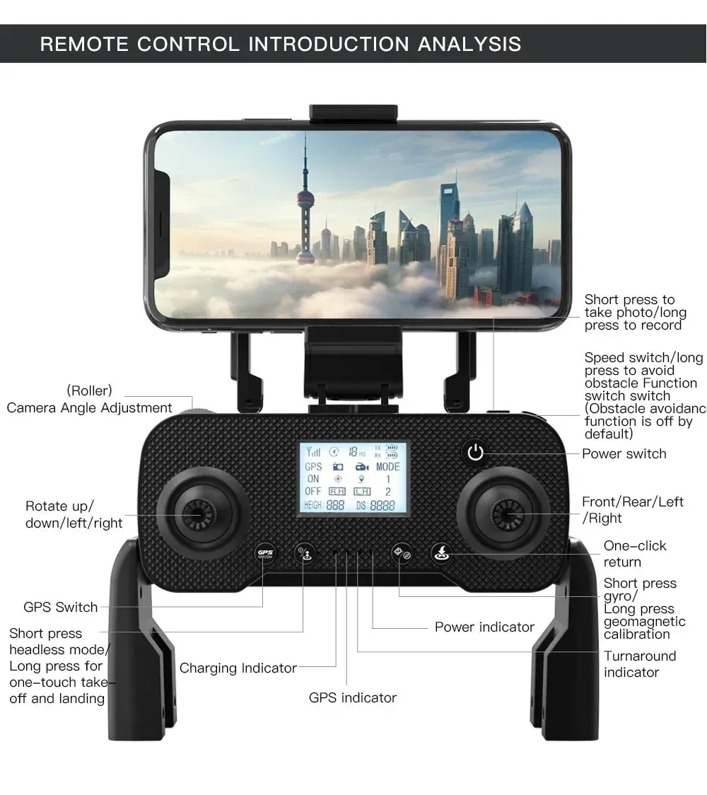 NEW!L400 PRO  Professional Drone 2-axis PTZ 4K EIS Dual Camera HD Four-axis Obstacle Avoidance Brushless GPS 5G FPV Drones