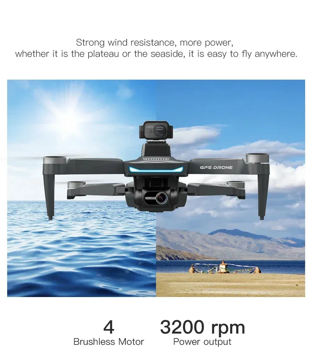 NEW!L400 PRO  Professional Drone 2-axis PTZ 4K EIS Dual Camera HD Four-axis Obstacle Avoidance Brushless GPS 5G FPV Drones