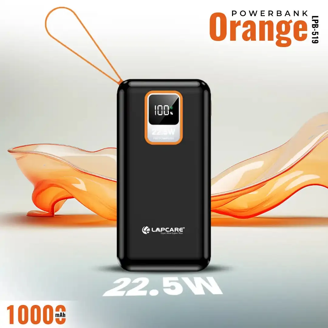 ORANGE 10000 mAh Power Bank with Wake Up Button (LPB-513)