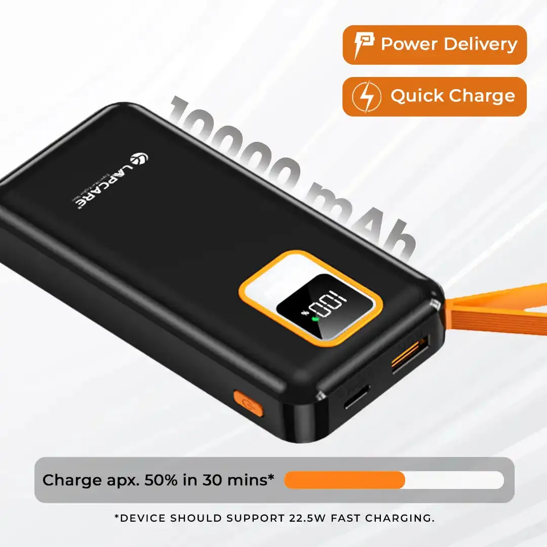 ORANGE 10000 mAh Power Bank with Wake Up Button (LPB-513)