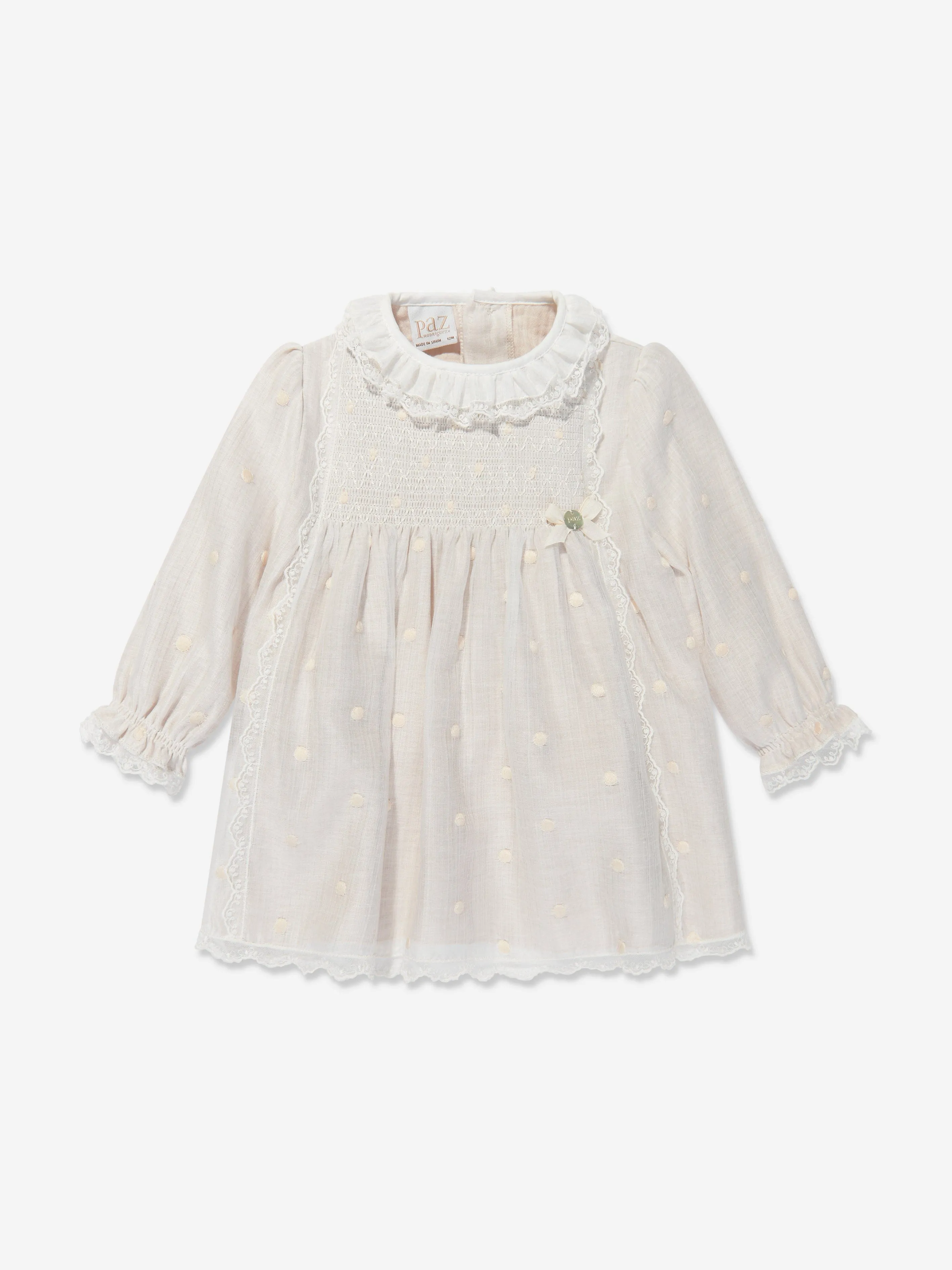 Paz Rodriguez Baby Girls Dress With Bloomers in Ivory