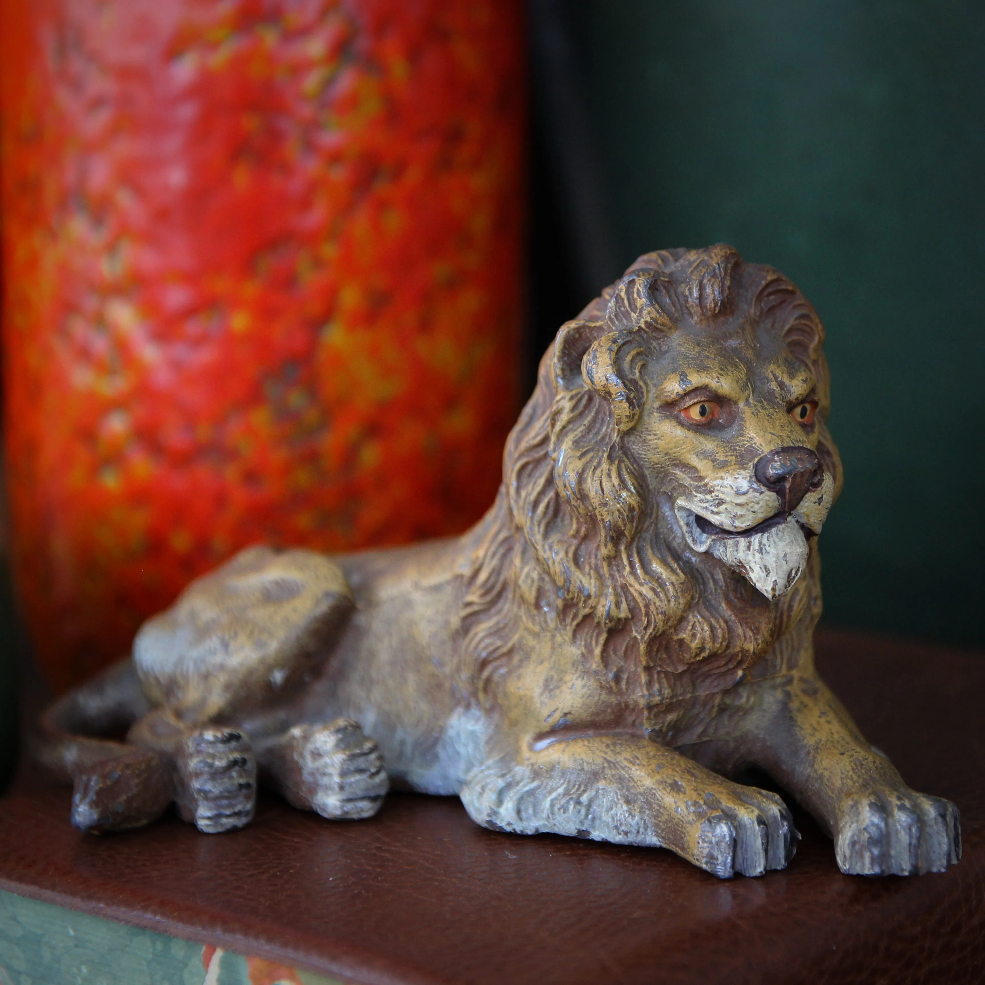 Recumbent Spelter Lion