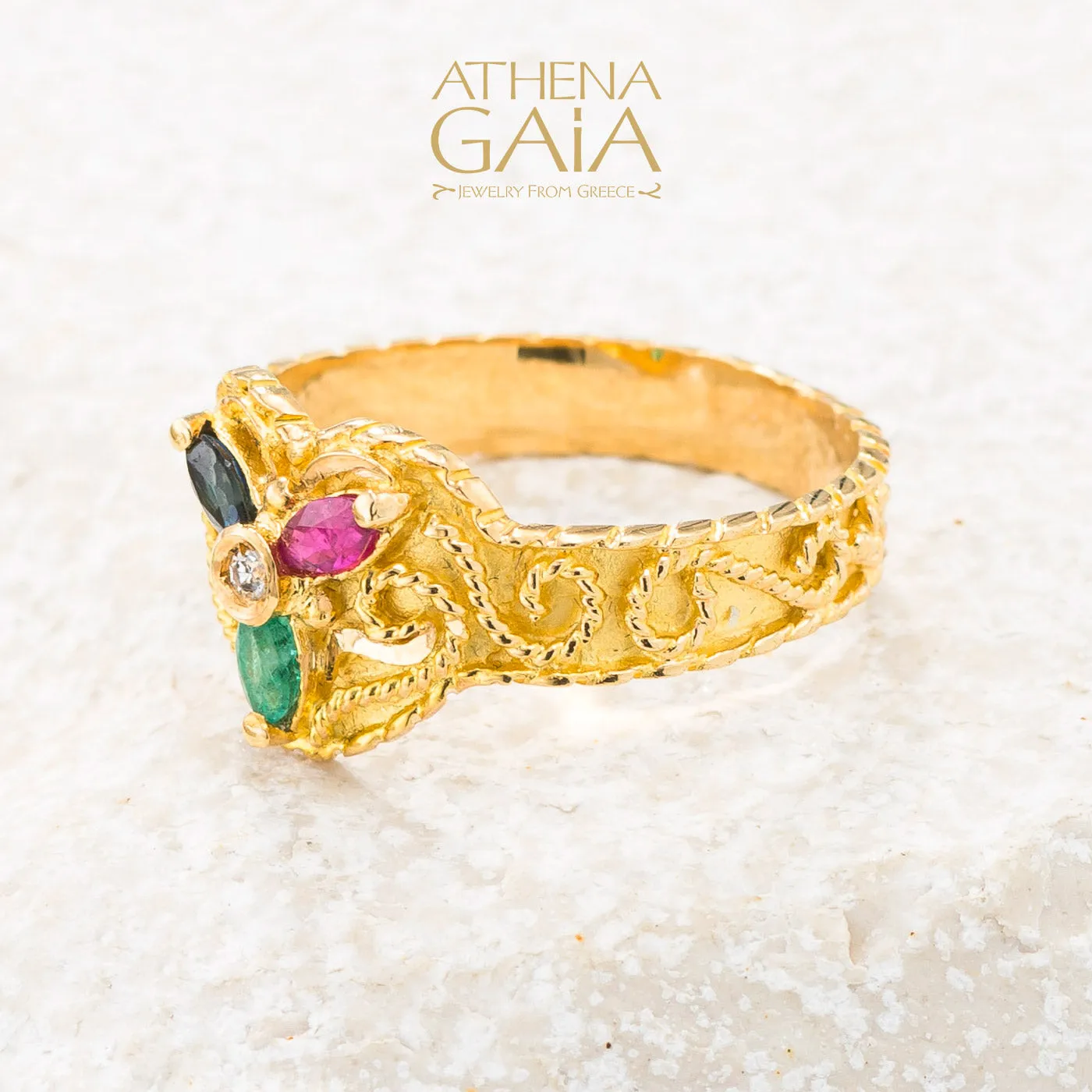 Regal Byzantine 3 Petal Ring