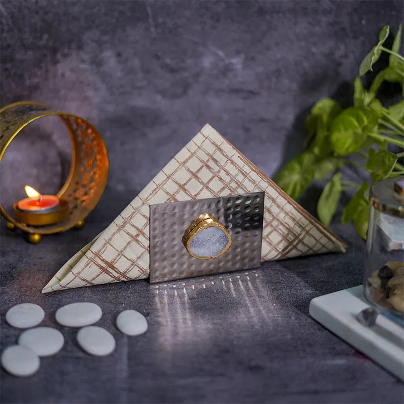 Selma Agate Napkin Holder - White