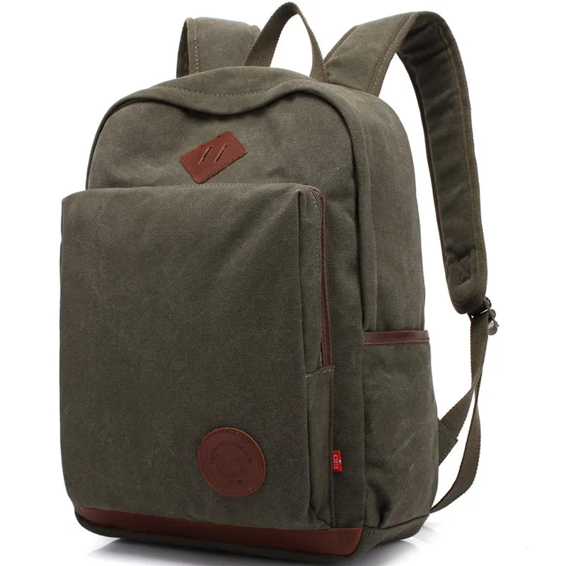 Student's Canvas Backpack Fit 15in Laptop