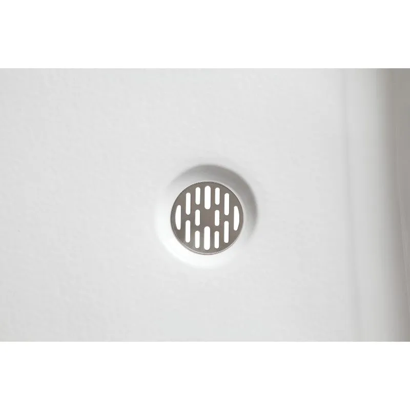 Tier 60" x 32" x 5.5" Right Drain Acrylic Shower Base in Glossy White