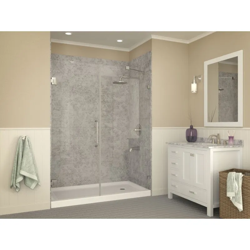 Tier 60" x 32" x 5.5" Right Drain Acrylic Shower Base in Glossy White