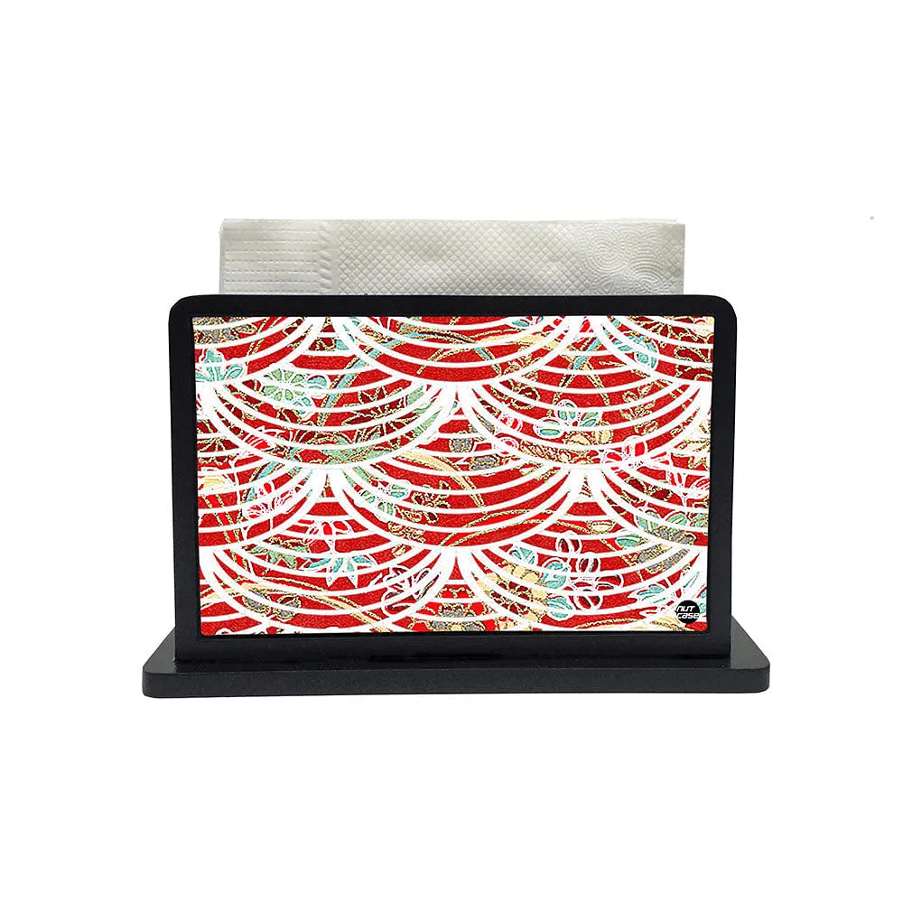 Tissue Holder Paper Napkin Stand - Red Waves