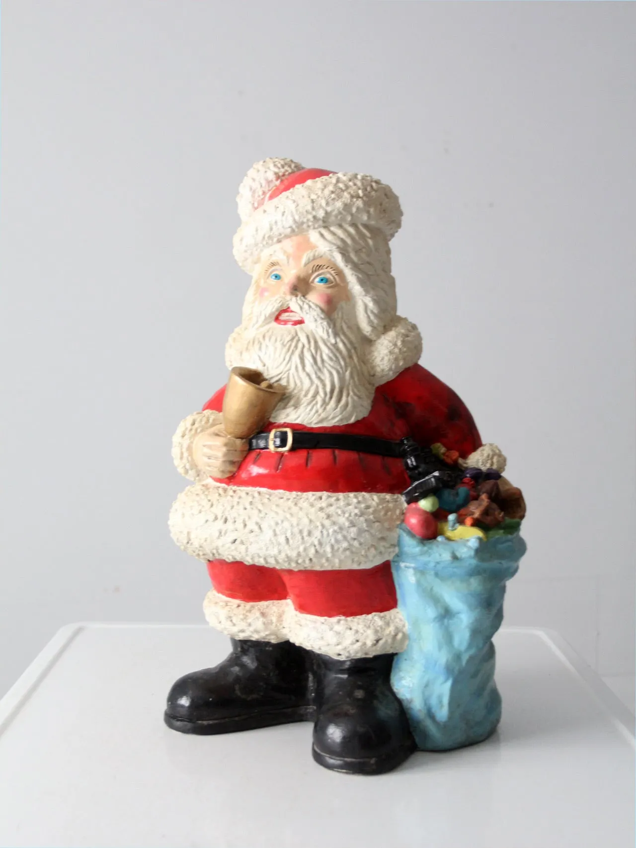 vintage 70s Santa Christmas statue coin bank